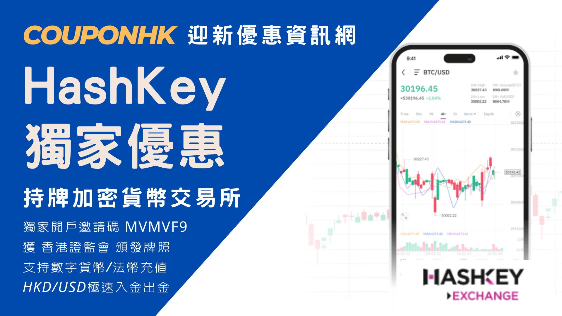 HashKey 開戶優惠】額外拎多HK$400現金！首批香港證監持牌合規-全港最大加密貨幣交易所實測CouponHK -  證券戶口|迎新優惠|虛擬銀行|信用卡優惠