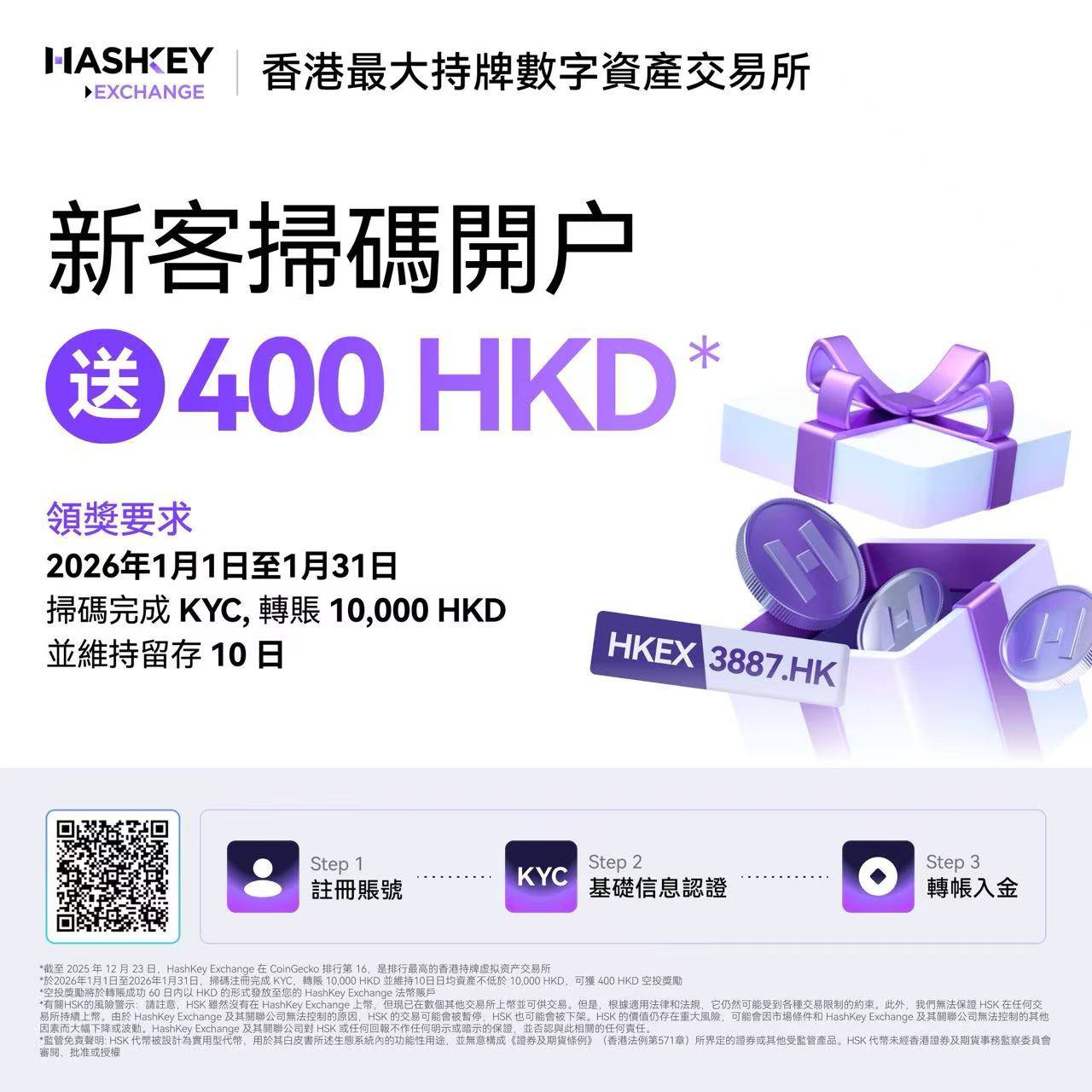 HashKey 開戶優惠】額外拎多HK$400現金！首批香港證監持牌合規-全港最大加密貨幣交易所實測CouponHK -  證券戶口|迎新優惠|虛擬銀行|信用卡優惠